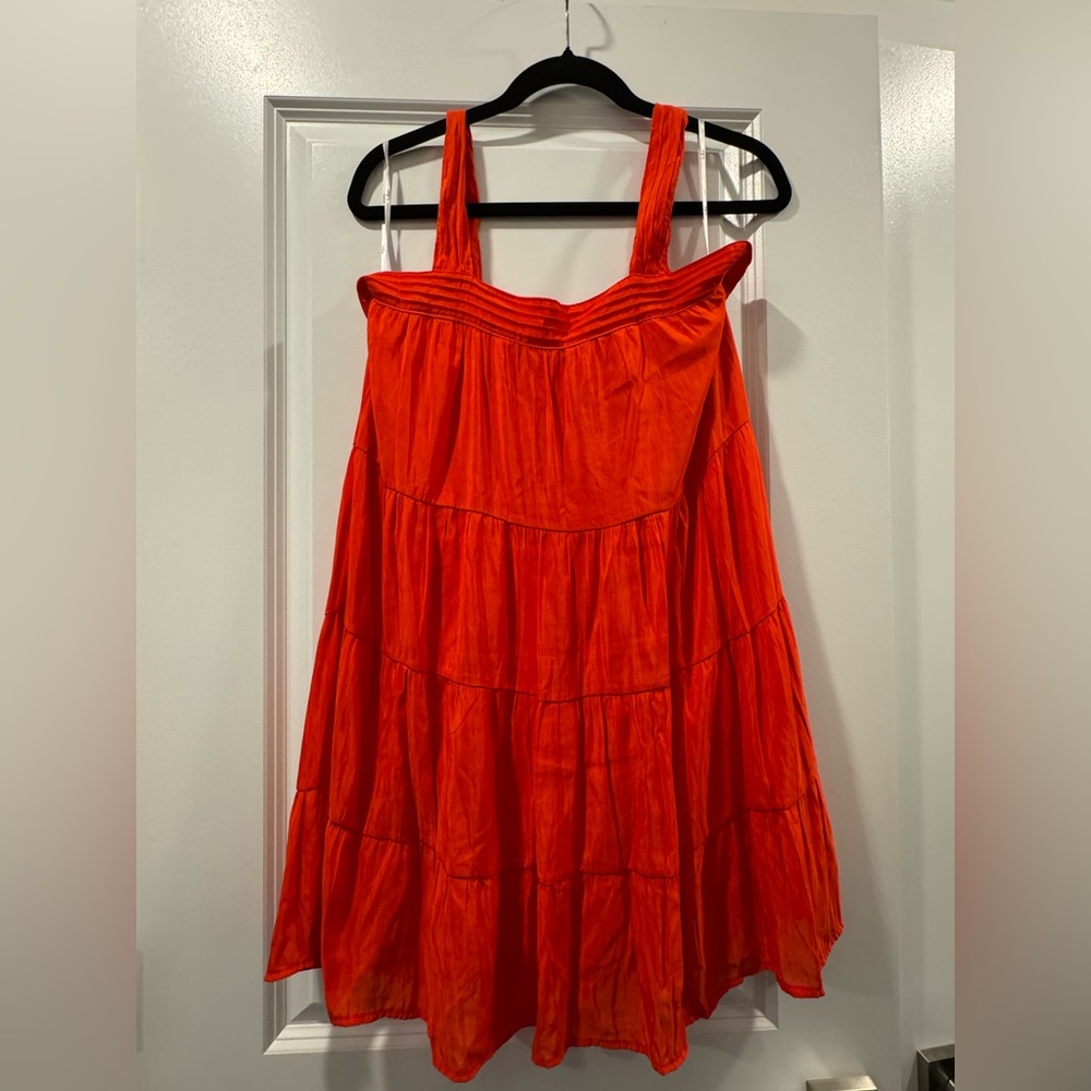 Lulu’s “Hello Happiness Bright Red Tiered Mini Shift Dress”